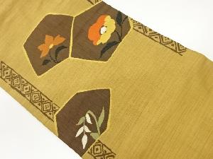 草花模様織出し名古屋帯